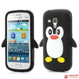 Силиконовый чехол Пингвин для Samsung S7562 Galaxy S Duos (черный)